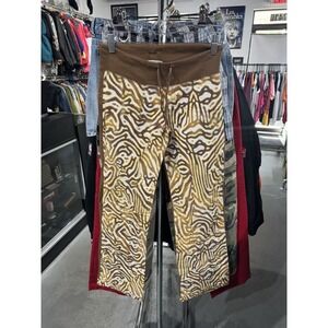 Vintage Y2K Nilla Shields Brown Tiger Striped AOP Low Rise Lounge Pants Size XS
